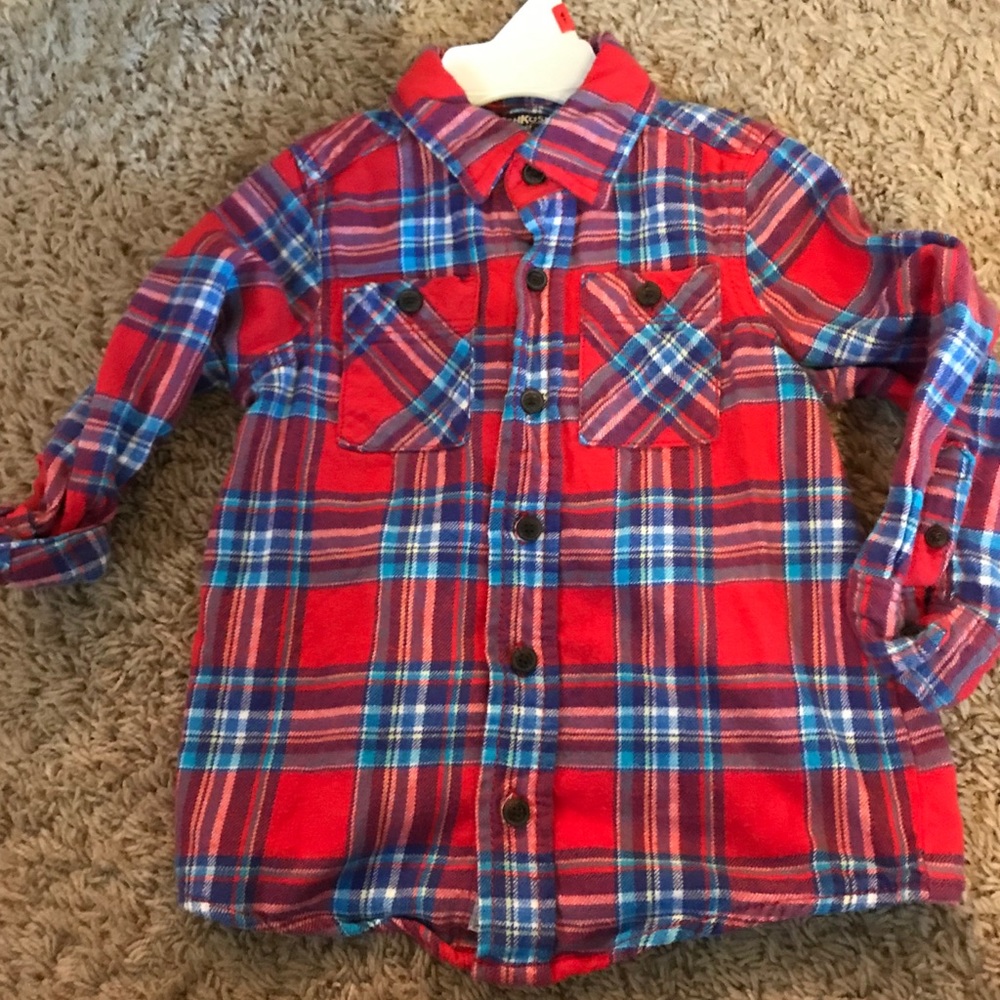 OshKosh Plaid button down top excellent condition
